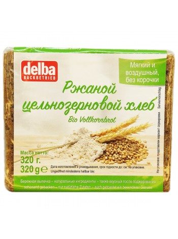 Ржаной цельнозерновой хлеб Delba, 320 грамм